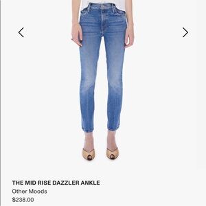 MOTHER The Mid Rise Dazzler Ankle Jean in Other Moods